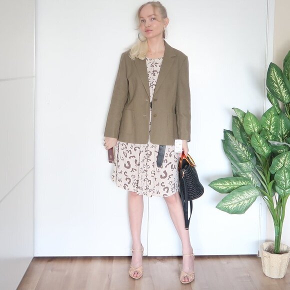 Beyond Vintage Single-breasted Linen Blend Blazer - Picture 10 of 15